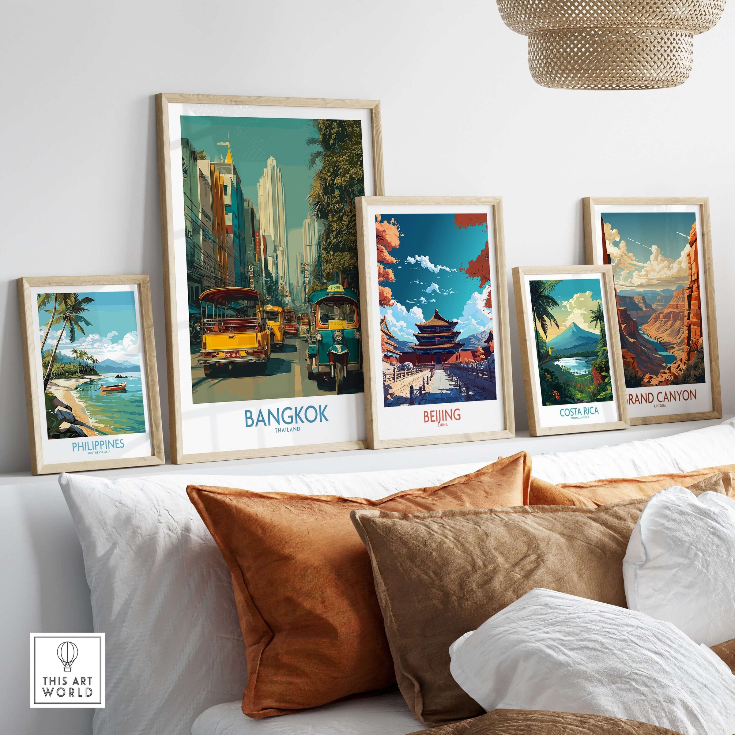 Bangkok Wall Art Thailand Vibrant Street Life - Bangkok Travel Print, showcasing vibrant travel-themed prints.