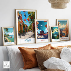 Hoi An Vietnam Traditional Lanterns Wall Art - Vietnamese Cultural Decor showcased in a vibrant home setting.