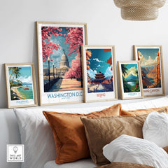 Washington D.C. US Capitol Wall Art - American Decor displayed among other travel-themed wall art.