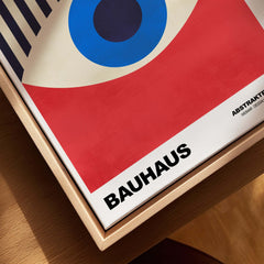 Bauhaus Exhibition Prints - Abstract Eye Art Print Geometric Red Blue Design featuring bold geometric design.