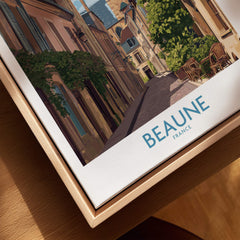 Beaune France Wall Art – Village Print showcasing a charming street in Beaune, France, perfect for enhancing home decor.