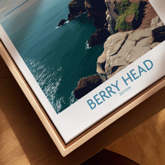 Berry Head Devon Wall Art – English Coast Print showcasing the cliffs and sea of Devon's rugged coastline.