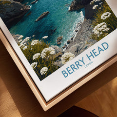 Berry Head Devon Print – Rocky Cliffs and Turquoise Sea Wall Decor showcasing coastal scenery and vibrant waters.