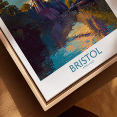 Bristol England Wall Art – River Avon Sunset and Balloon Festival Print featuring vibrant colors and reflections.