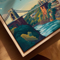 Bristol Art Print - Clifton Bridge Poster showcasing the iconic Clifton Bridge and surrounding landscape.
