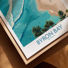Byron Bay Beach Australia Canvas Art Print showcasing vibrant turquoise waters and sandy shores in a beautiful design.