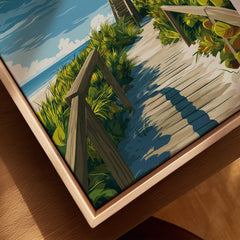 Captiva Island Poster – Florida Beach Print featuring a scenic boardwalk leading to the beach.