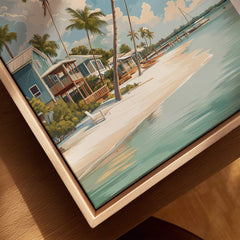 Captiva Island Florida Print – Coastal Palm Tree Art showcasing a serene coastal scene with palm trees and beachfront homes.