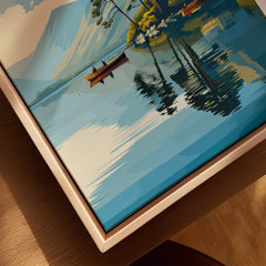 Derwentwater Print – Lake District Sunset Poster featuring serene lake and colorful reflections.