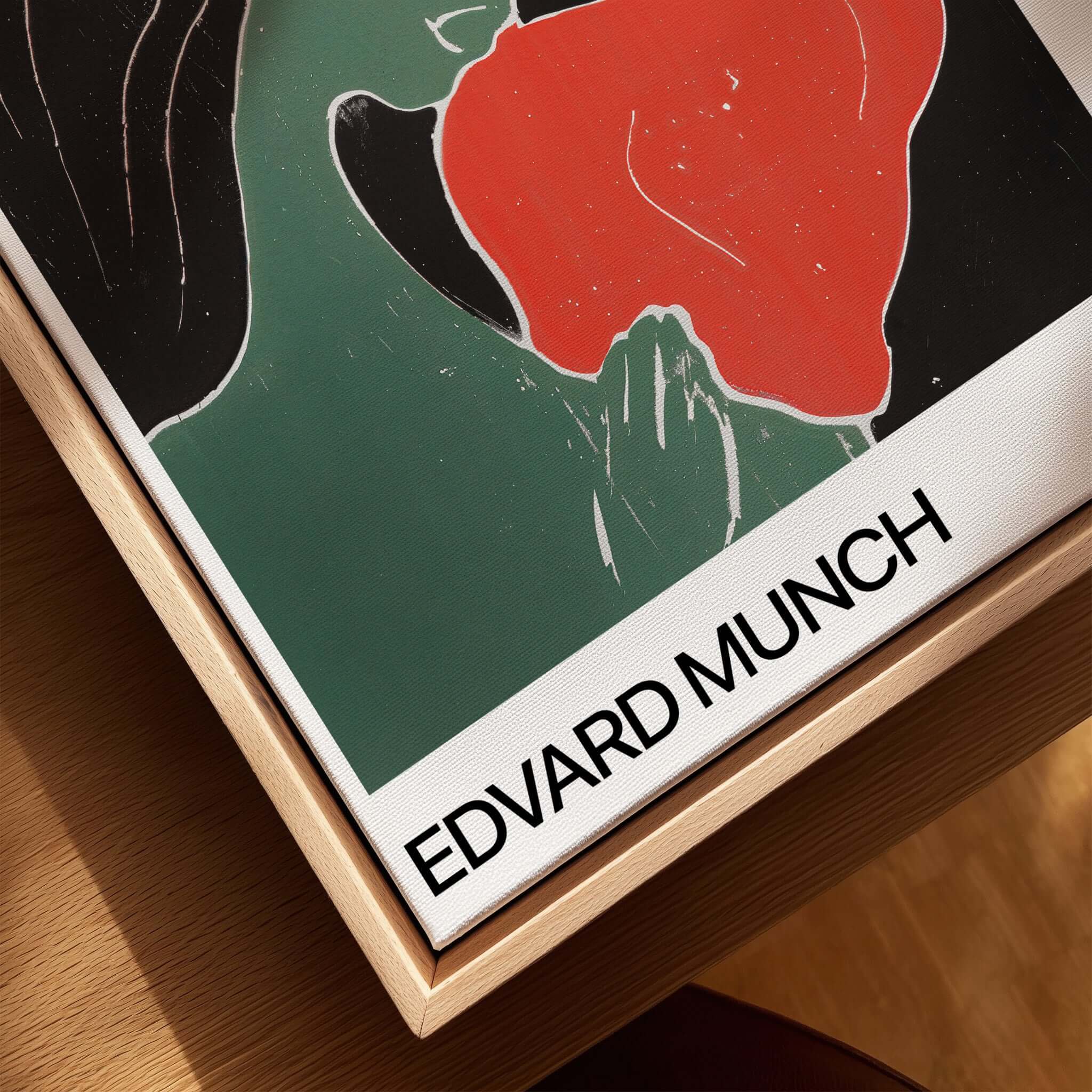 Edvard Munch Art Print - Edvard Munch Two Heart c1899 Woodcut - Symbolist Love Poster close-up view