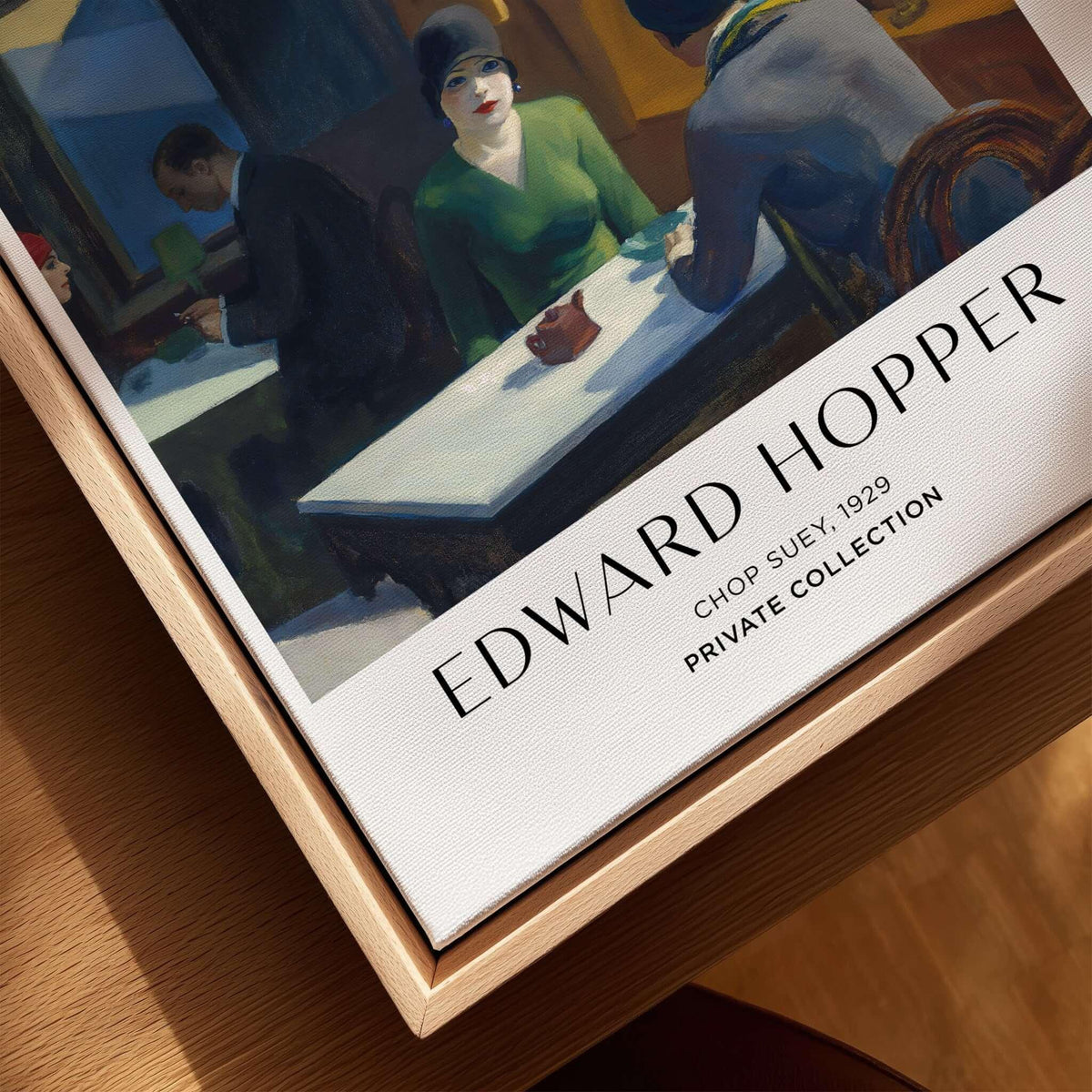 Edward Hopper Chop Suey 1929 Art Print Poster - Urban Restaurant Scene in a private collection display.