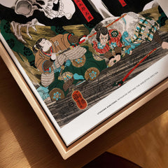 Exhibition Art Print Utagawa Kuniyoshi Skeleton Spectre Japanese Ukiyo-e Poster Wall Art detail featuring samurai and a giant skeleton.