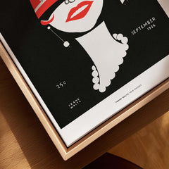 New Masses Frank Walts Art Deco Magazine Cover Poster Wall Art Print displayed in a stylish wooden frame.