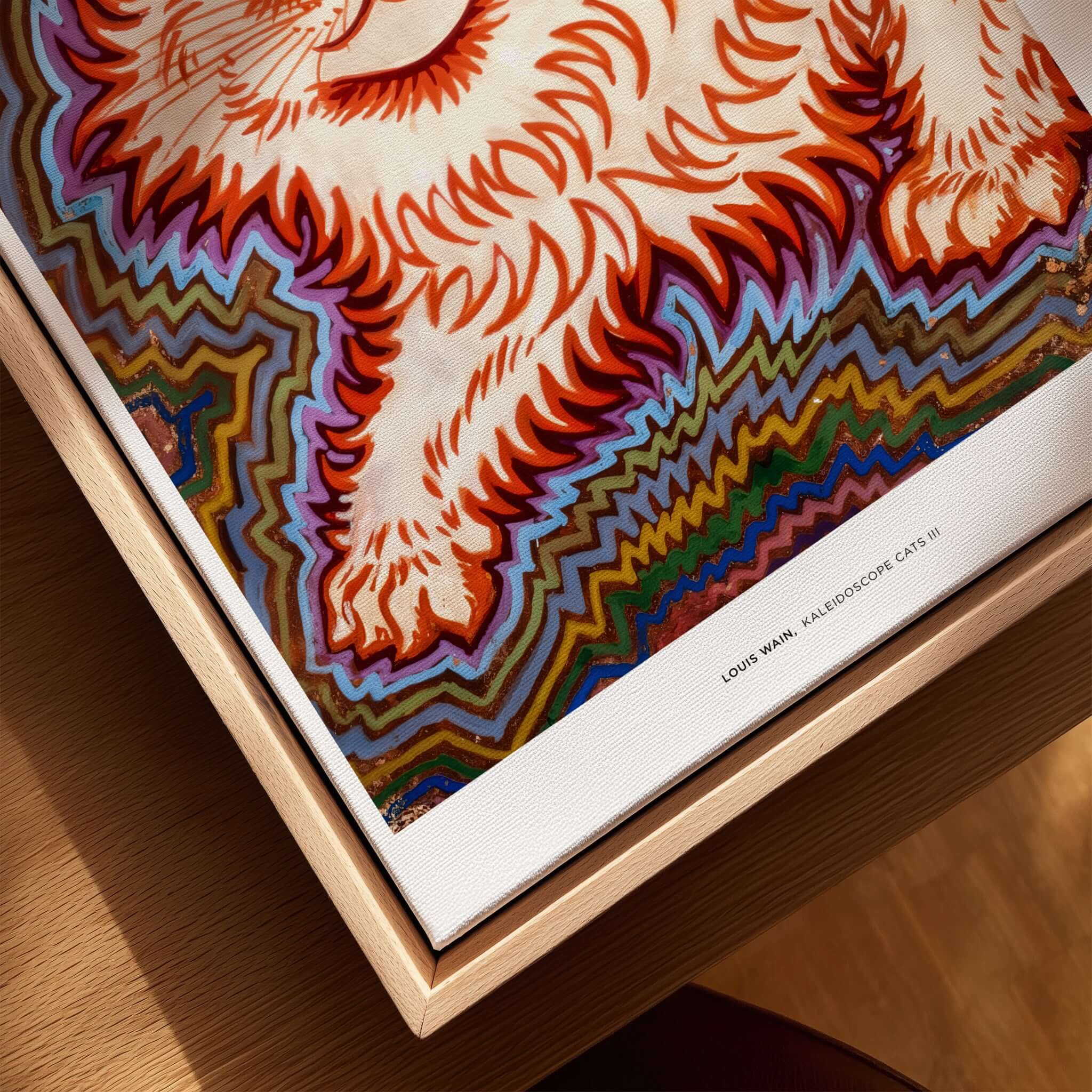 Kaleidoscope Cat Psychedelic Feline Poster Wall Art Louis Wain Exhibition Art Print featuring vibrant cat design.