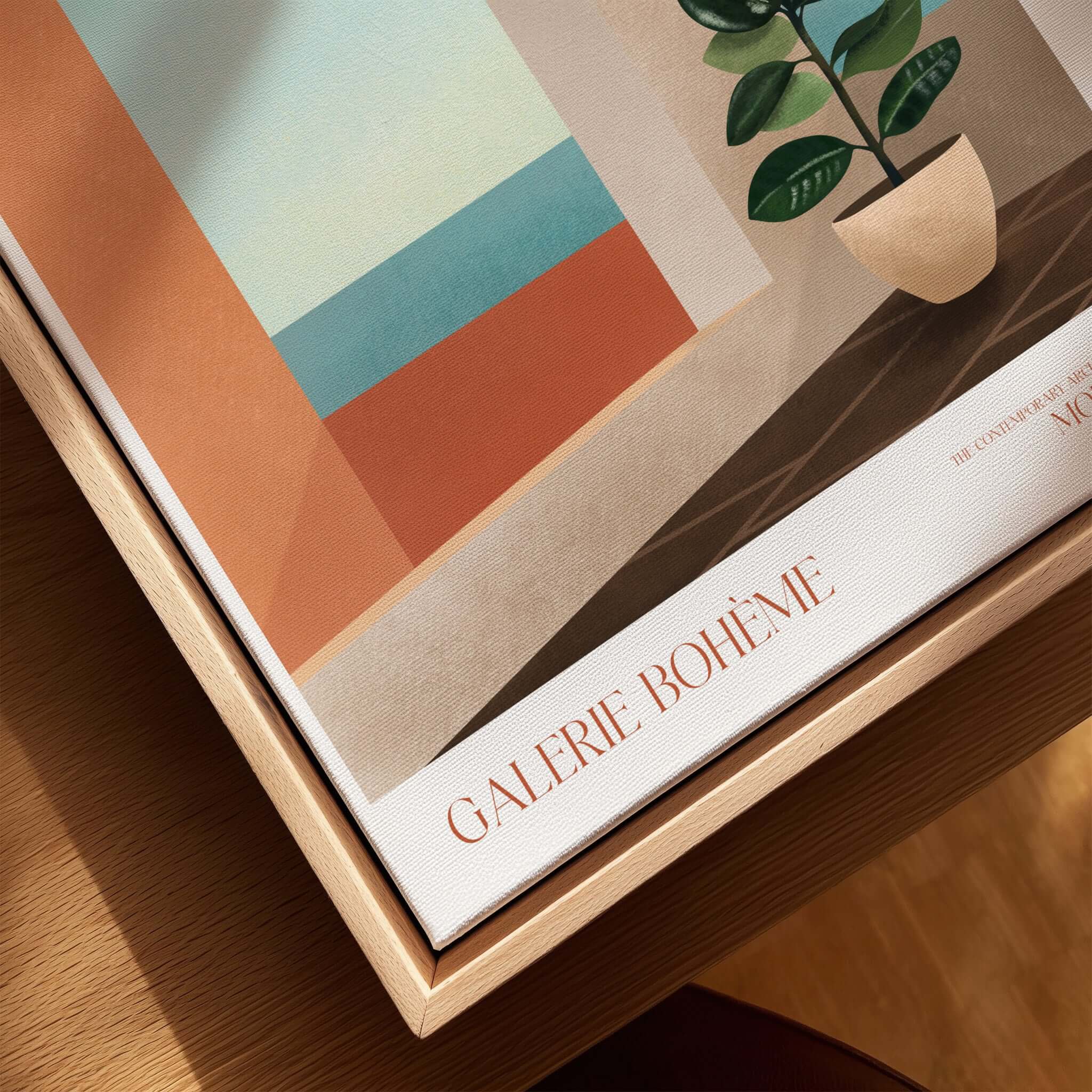 Galerie Bohème Ocean View Window Moroccan Style Art Print Boho Decor Poster close-up on display.