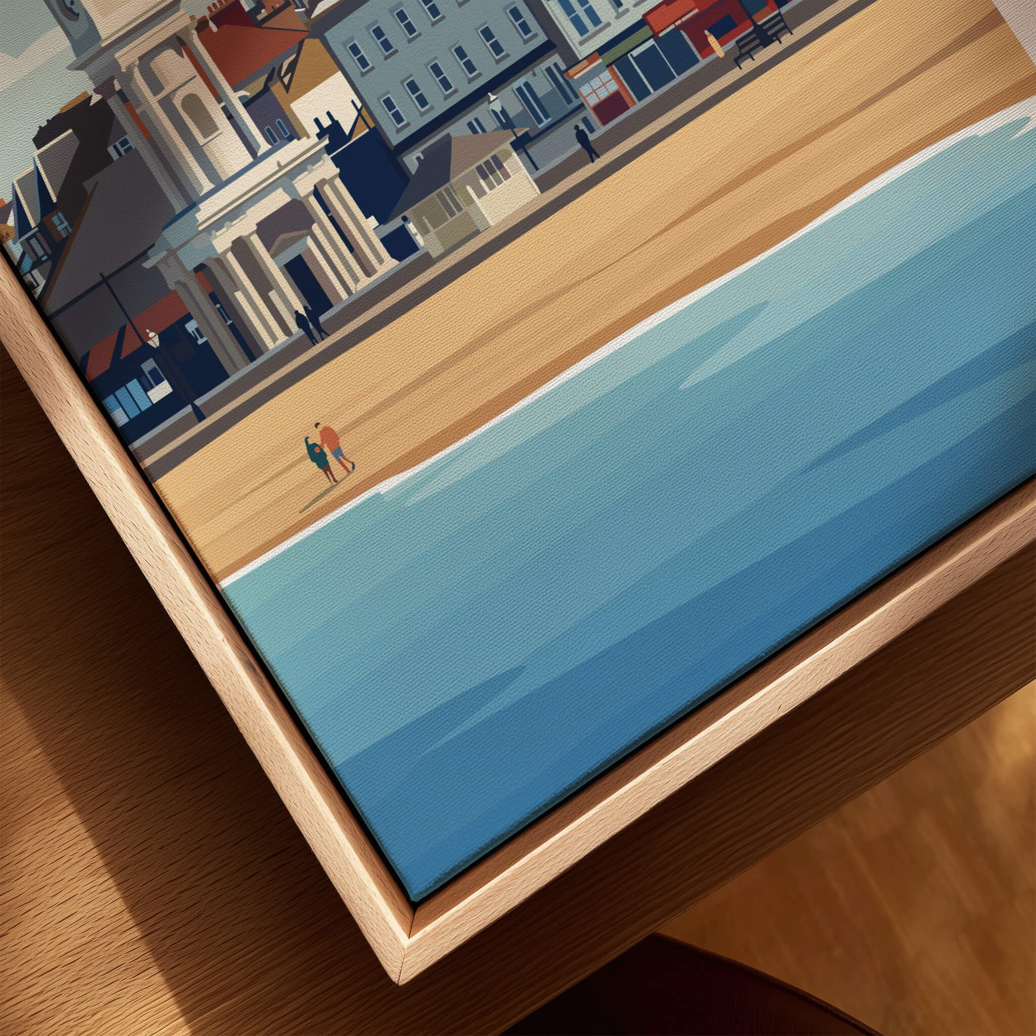 Herne Bay Kent Wall Art Print | British Travel Poster showcasing the beach and seaside architecture.