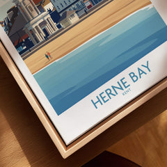 Herne Bay Kent Canvas Print Poster featuring a beach scene with people walking along the shore.