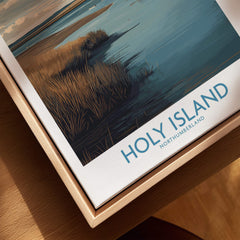 Holy Island Northumberland Poster | Historic England Coast Canvas Print featuring a scenic view of the island.