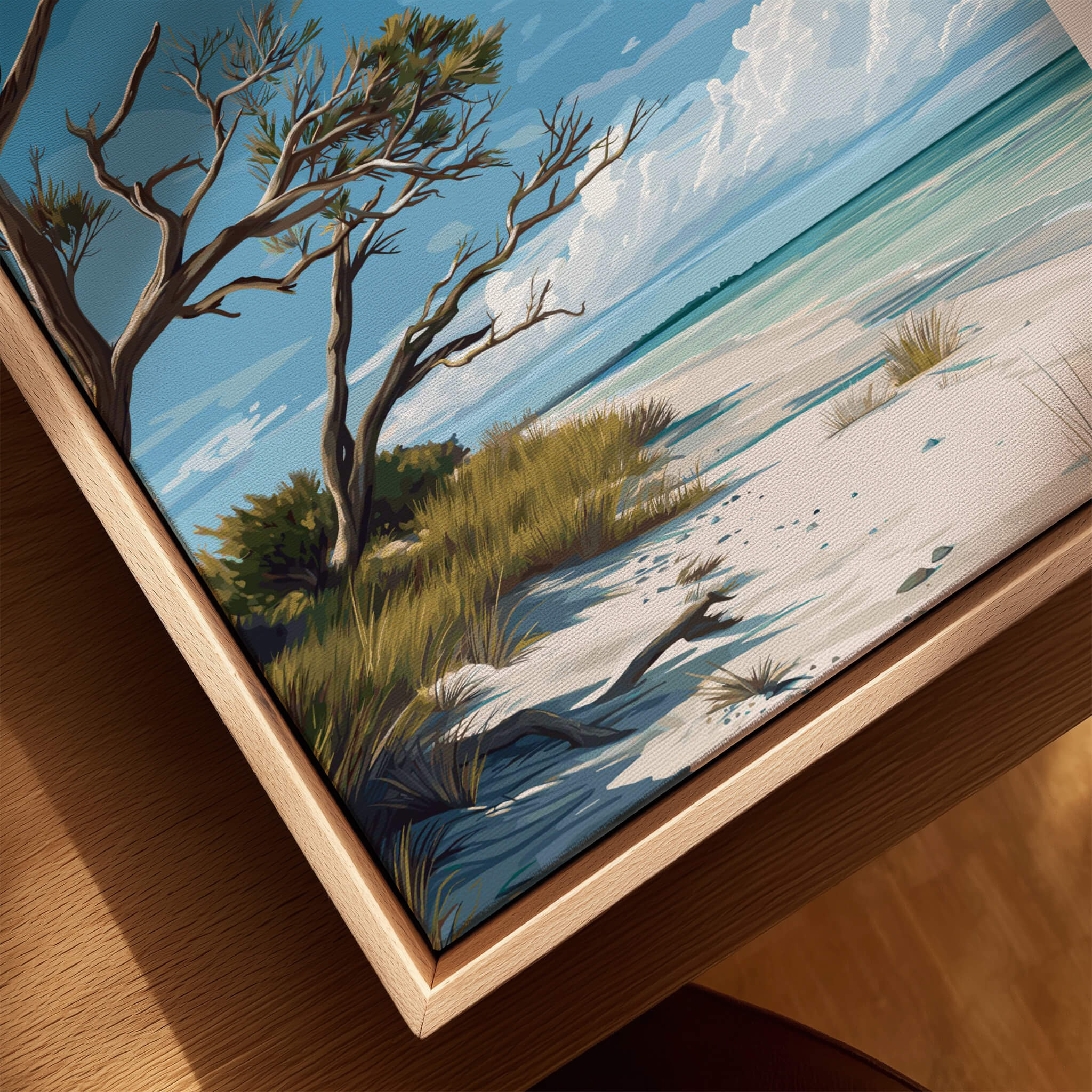 Honeymoon Island Wall Art Print | Florida Tropical Beach Travel Poster showcasing serene coastal scenery.