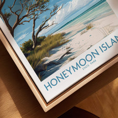 Honeymoon Island Poster | Florida State Park Coastline Canvas Print featuring serene beach and nature.