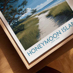 Honeymoon Island Florida Poster | Gulf Coast Landscape Canvas Print showcasing serene beach and greenery.