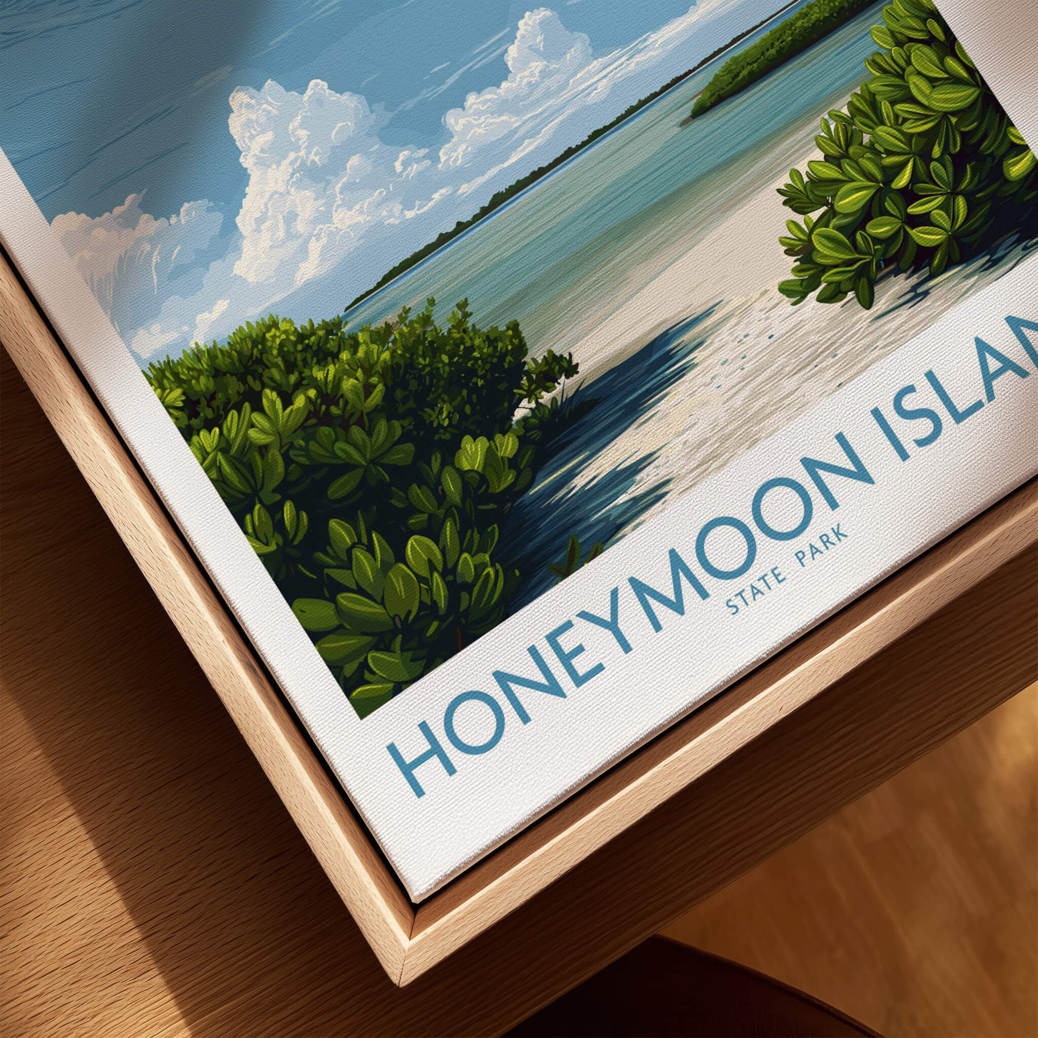 Honeymoon Island Florida Poster | Tropical Island Scene Canvas Print featuring vibrant beach and greenery.