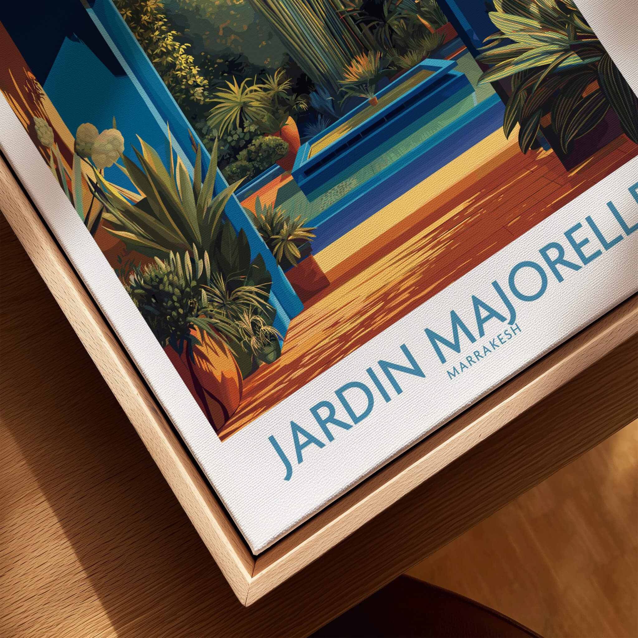 Jardim Majorelle Marrakesh Canvas Print | Exotic Plant & Architecture Posters features vibrant plants and architecture.