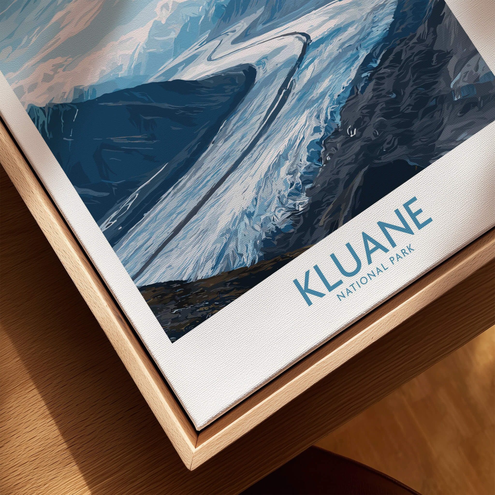 Kluane Poster National Park Canada  | Snow Capped Mountains Canvas Print showcasing a glacier and mountain landscape.