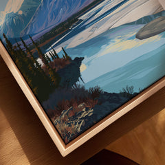 Kluane National Park Canada Wall Art Print | Scenic Yukon River Travel Poster featuring a detailed river landscape.