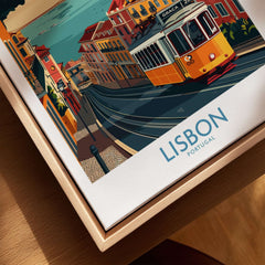 Lisbon Poster - Portugal showcasing classic Tram 28 in vibrant colors, perfect for home or office decoration.