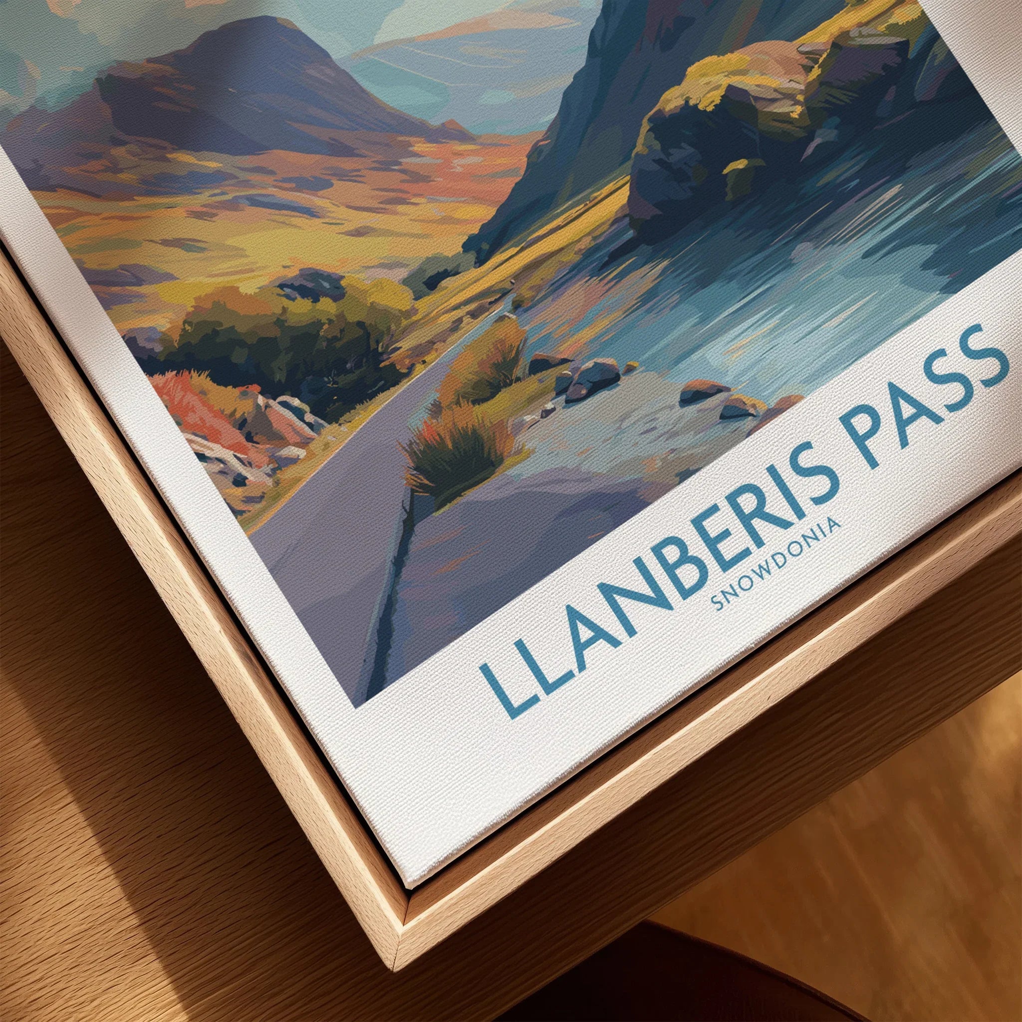 Framed canvas wall art of Llanberis Pass landscape, Snowdonia travel print close-up