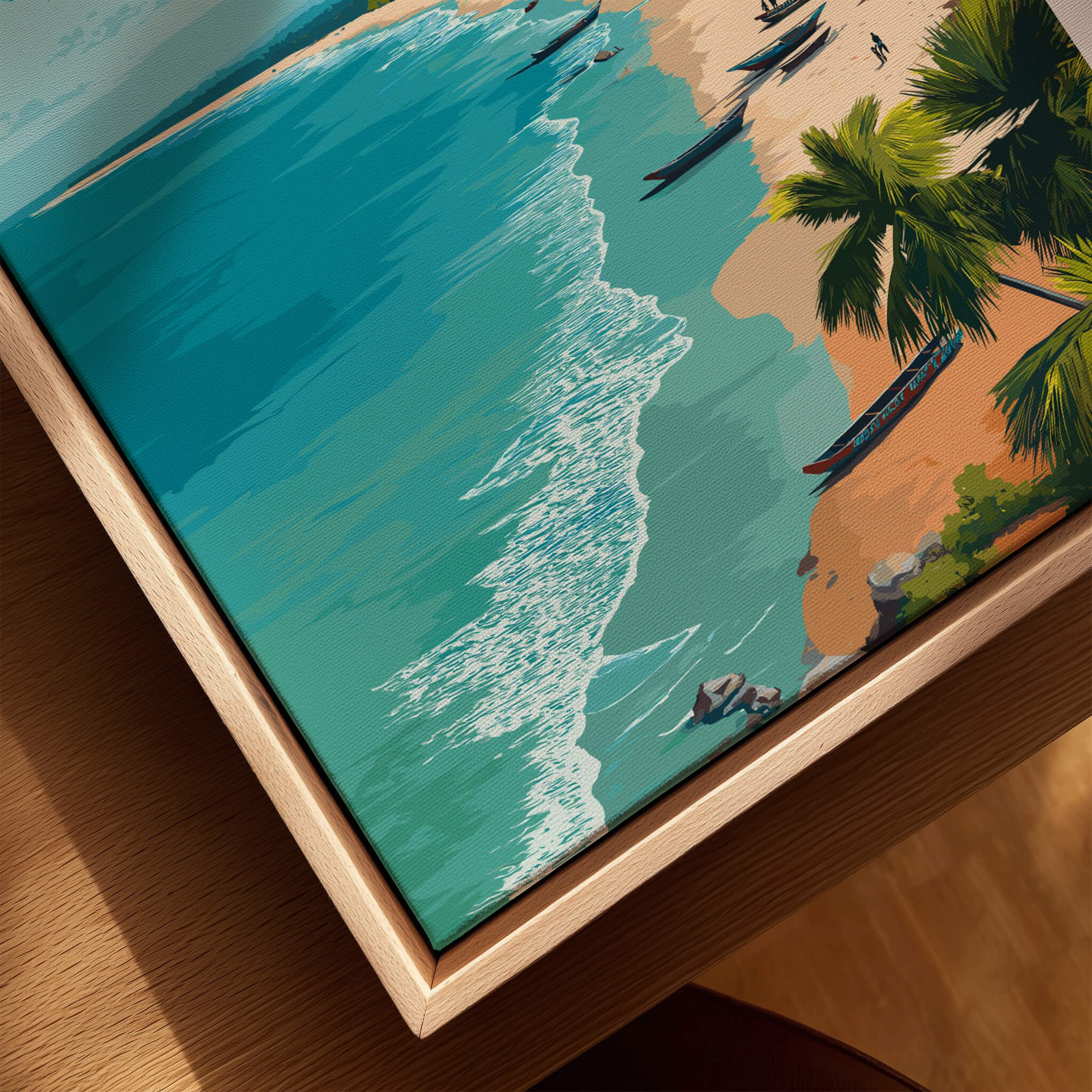 Lomé Togo Wall Art Print | Tropical Beach Travel Poster featuring turquoise waters and sandy beach.
