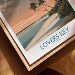 Lovers Key Canvas Print | Florida Gulf Coast Beach Poster featuring sunset and palm trees in Lovers Key State Park.