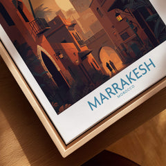 Marrakesh Morocco Poster | Romantic Moroccan Twilight Canvas Print showing romantic streets at twilight.