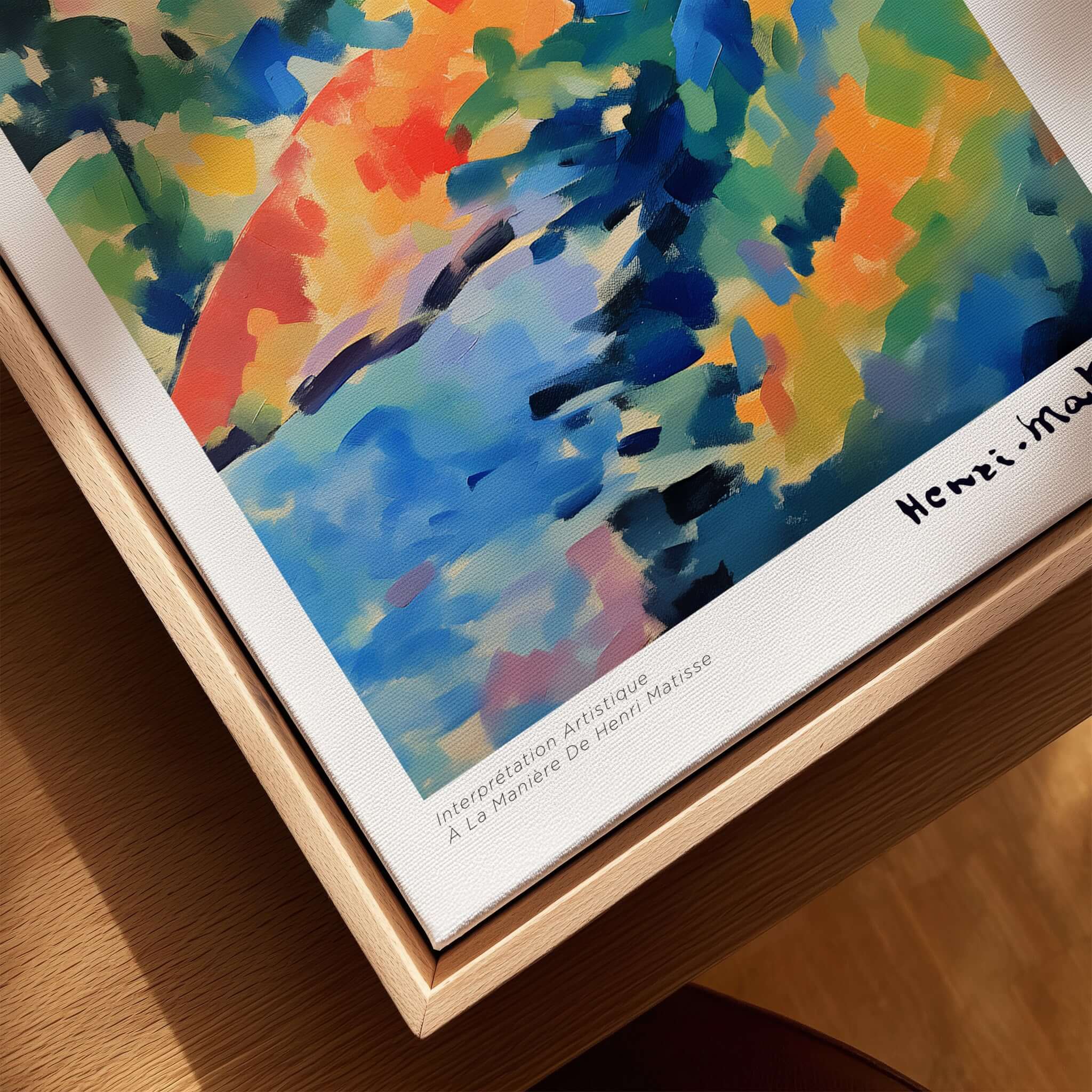 Matisse Art Prints - Abstract Coastal Landscape Poster showcasing vibrant colors and bold strokes in an art frame.