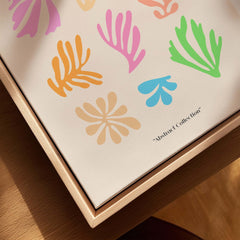 Matisse Art Prints - Abstract Botanical Shapes Grid Poster featuring colorful abstract botanical shapes.