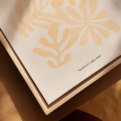 Matisse Art Prints - Pale Peach Abstract Shapes Wall Art featuring organic shapes in pale peach on canvas.