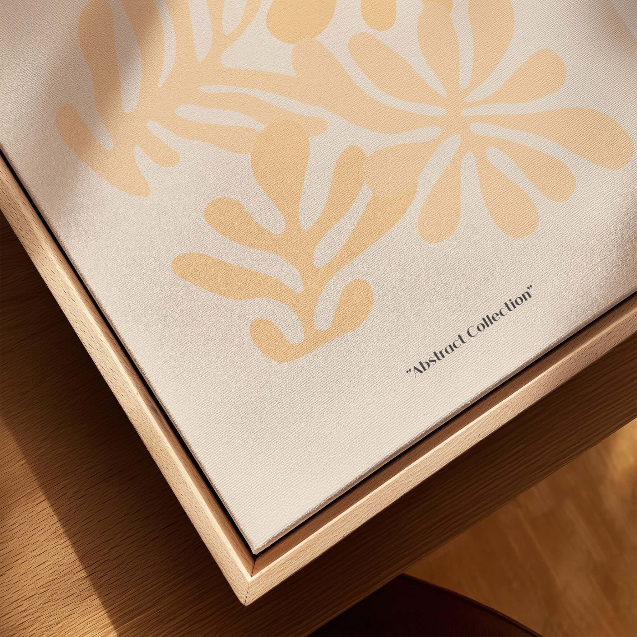 Matisse Art Prints - Pale Peach Abstract Shapes Wall Art featuring organic shapes in pale peach on canvas.