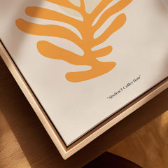 Matisse Art Prints - Orange Leaf Bird Silhouette Poster featuring bold orange leaf design.