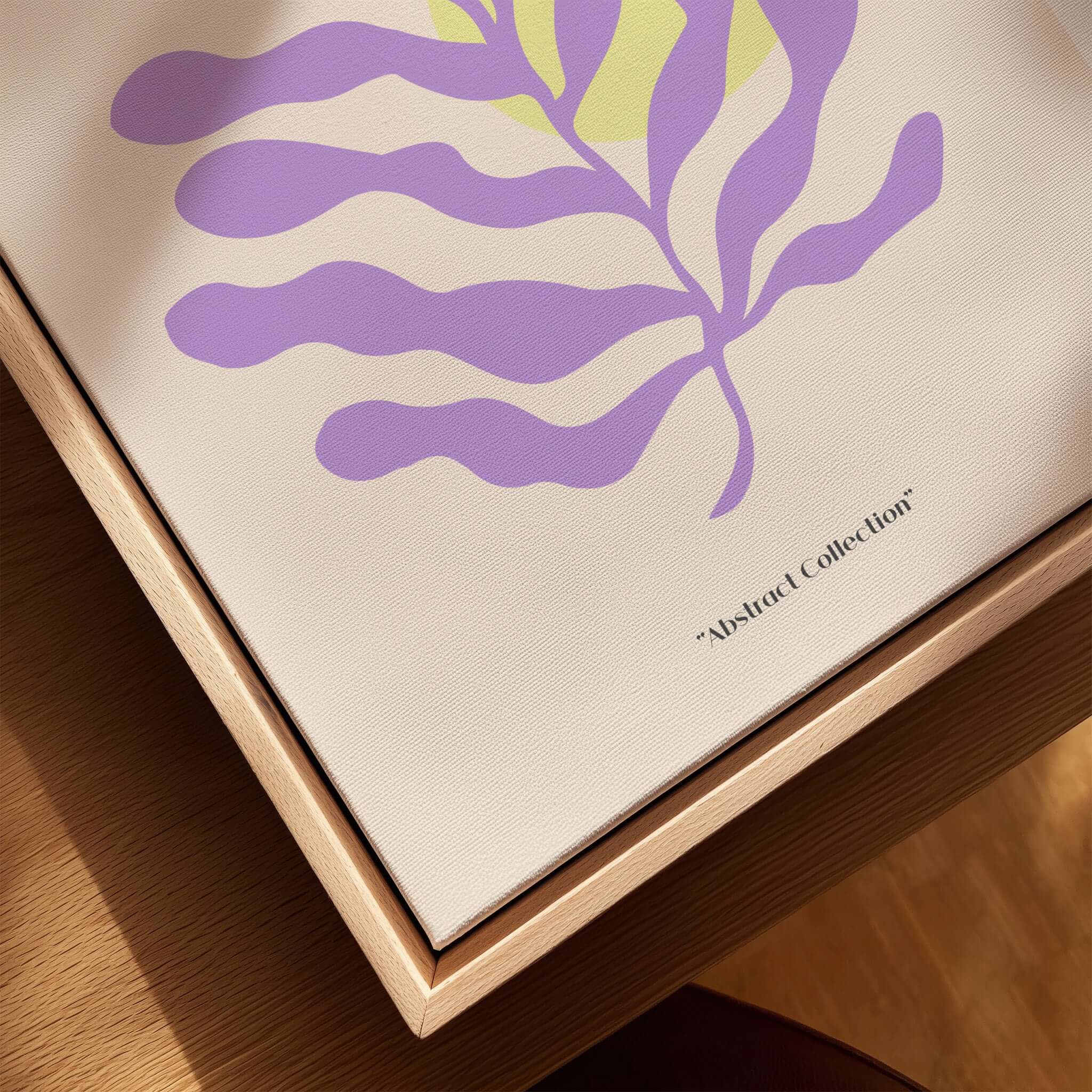 Matisse Art Prints - Purple Botanical Abstract Poster featuring vibrant purple shapes on a neutral background.
