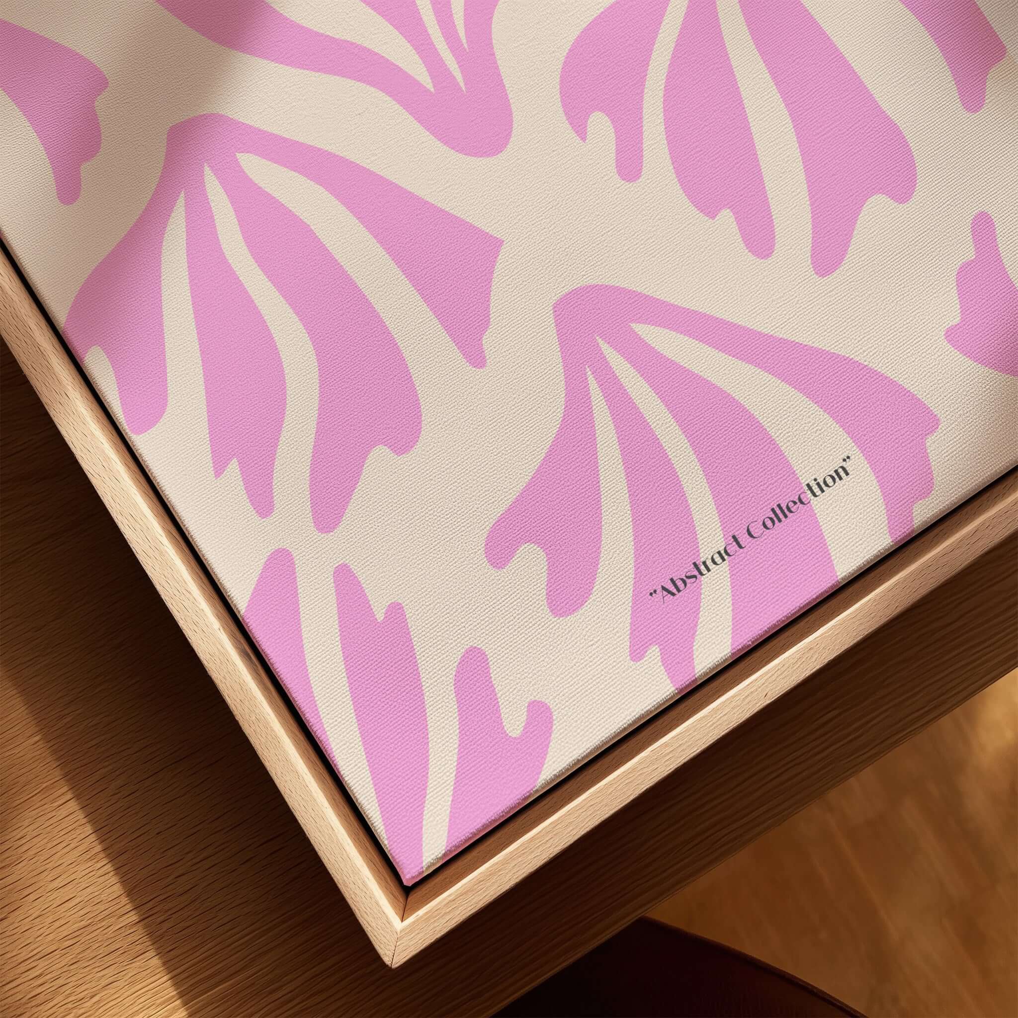 Matisse Art Prints - Pink Abstract Shapes Pattern Poster featuring pink abstract shapes on beige background.