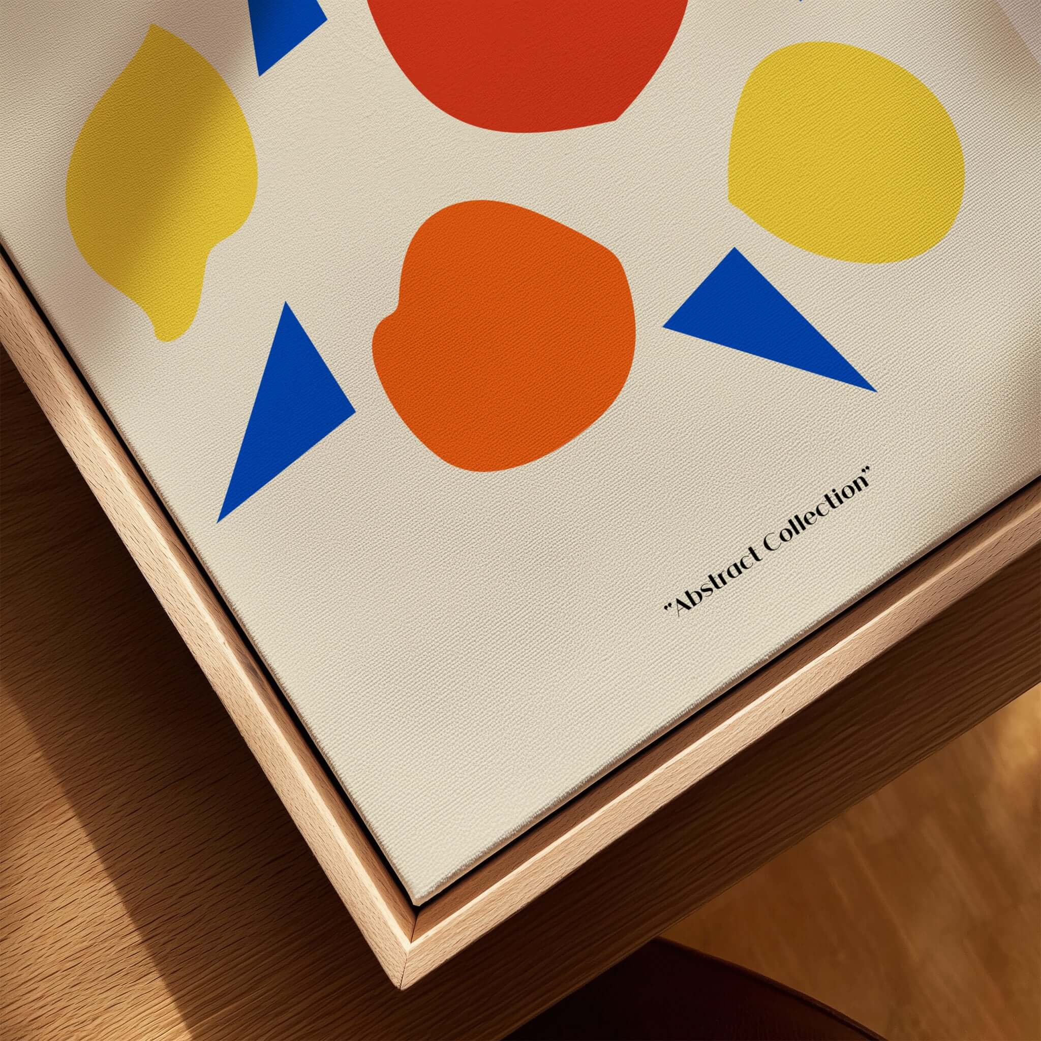 Matisse Art Prints - Abstract Fruit Shapes Blue Triangles Poster featuring colorful abstract shapes and blue triangles.