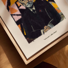 Matisse Art Prints - Portrait Man in Suit Geometric Wall Art framed artwork featuring an older man in a suit with angular background.