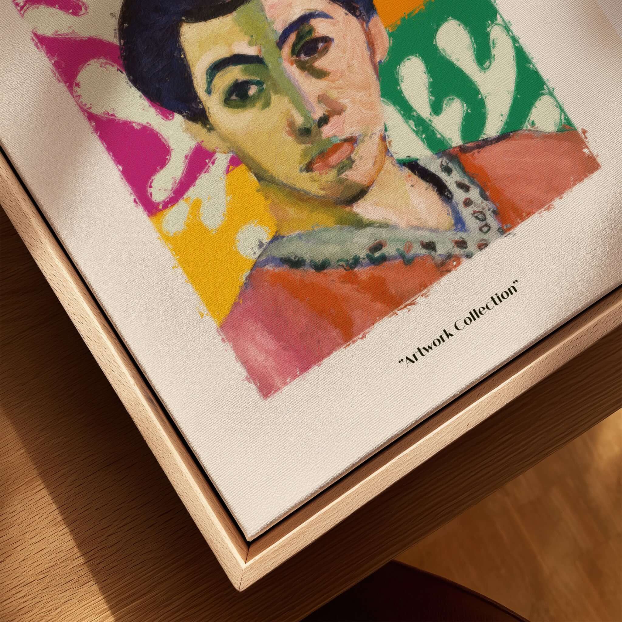 Matisse Art Prints - Abstract Portrait Poster showcasing a vibrant painterly portrait on a colorful background.