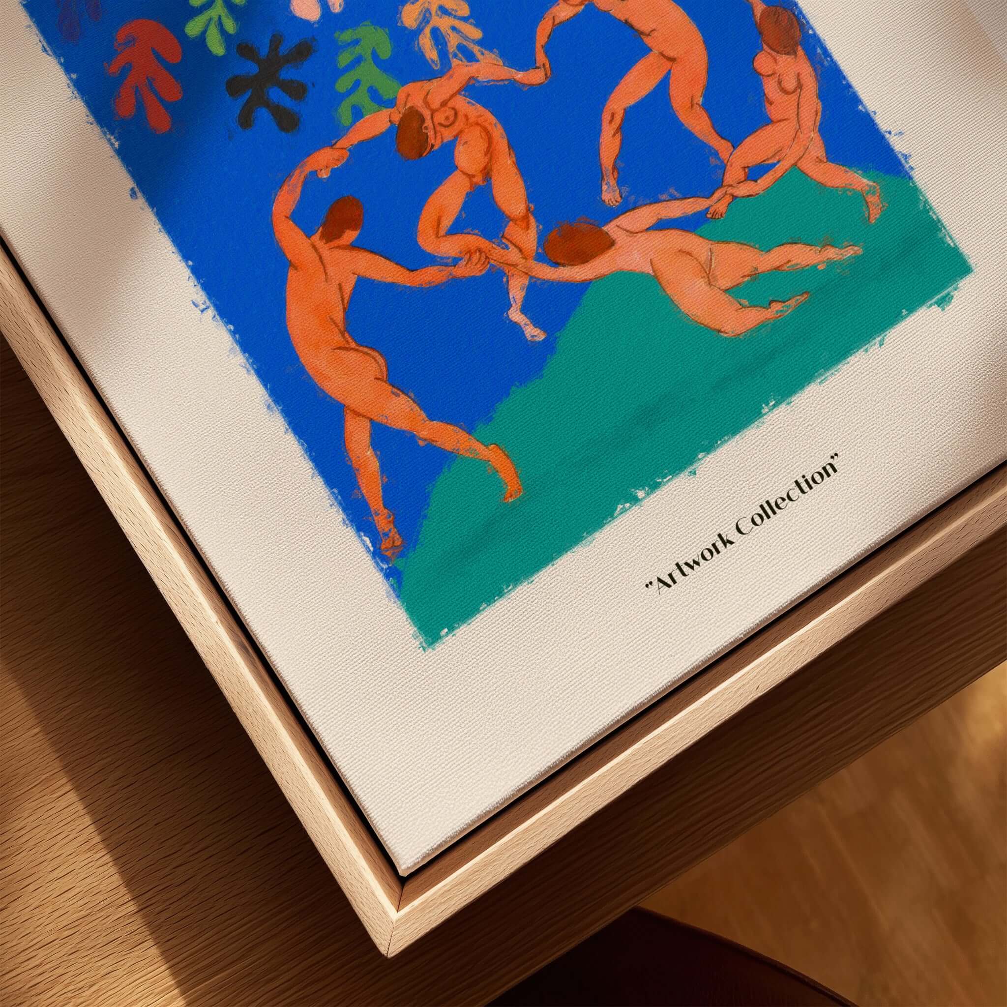 Matisse Art Prints - The Dance Figures Abstract Sky Poster featuring vibrant dancers under a blue sky with abstract elements.
