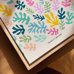 Matisse Art Prints - Colorful Abstract Botanical Scatter Poster featuring colorful botanical shapes on a neutral background.