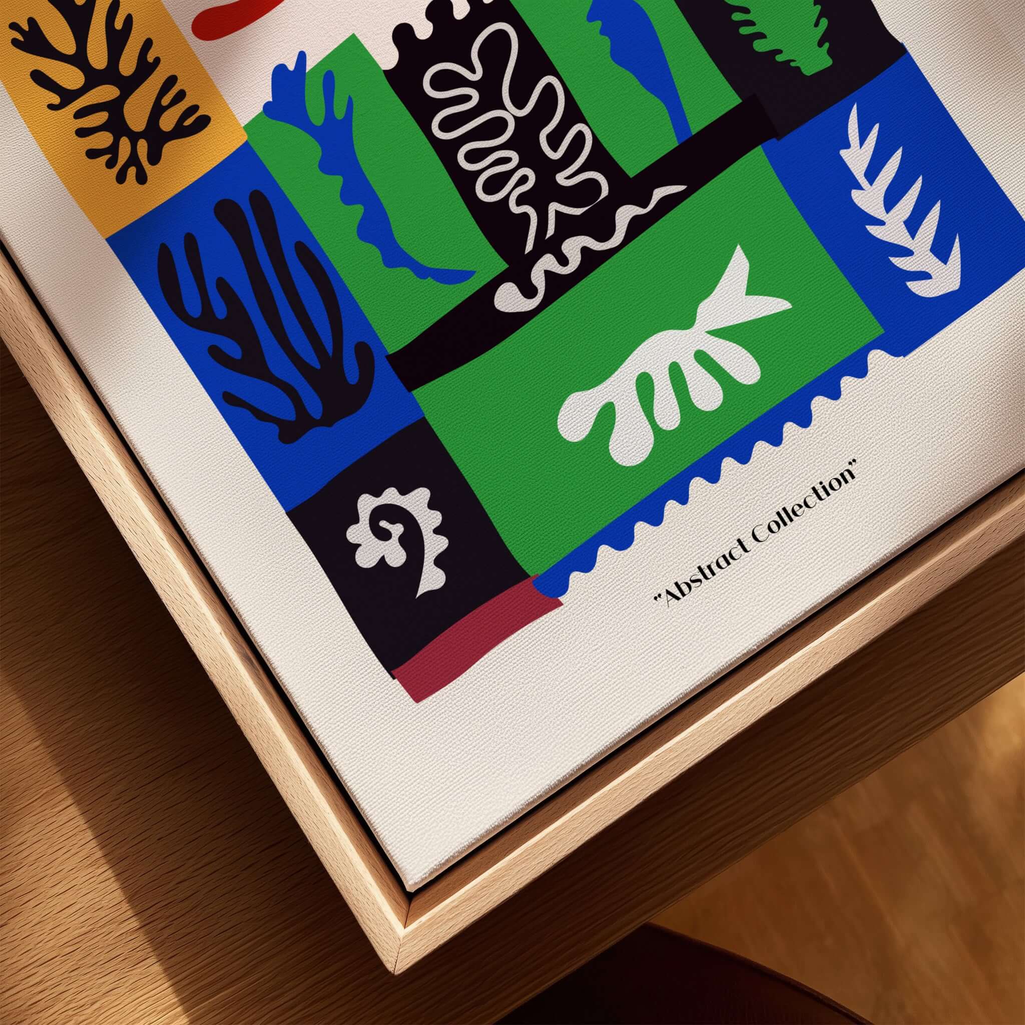 Matisse Art Prints -  Complex Abstract Botanical Patchwork Poster with vibrant colors and abstract botanical motifs.