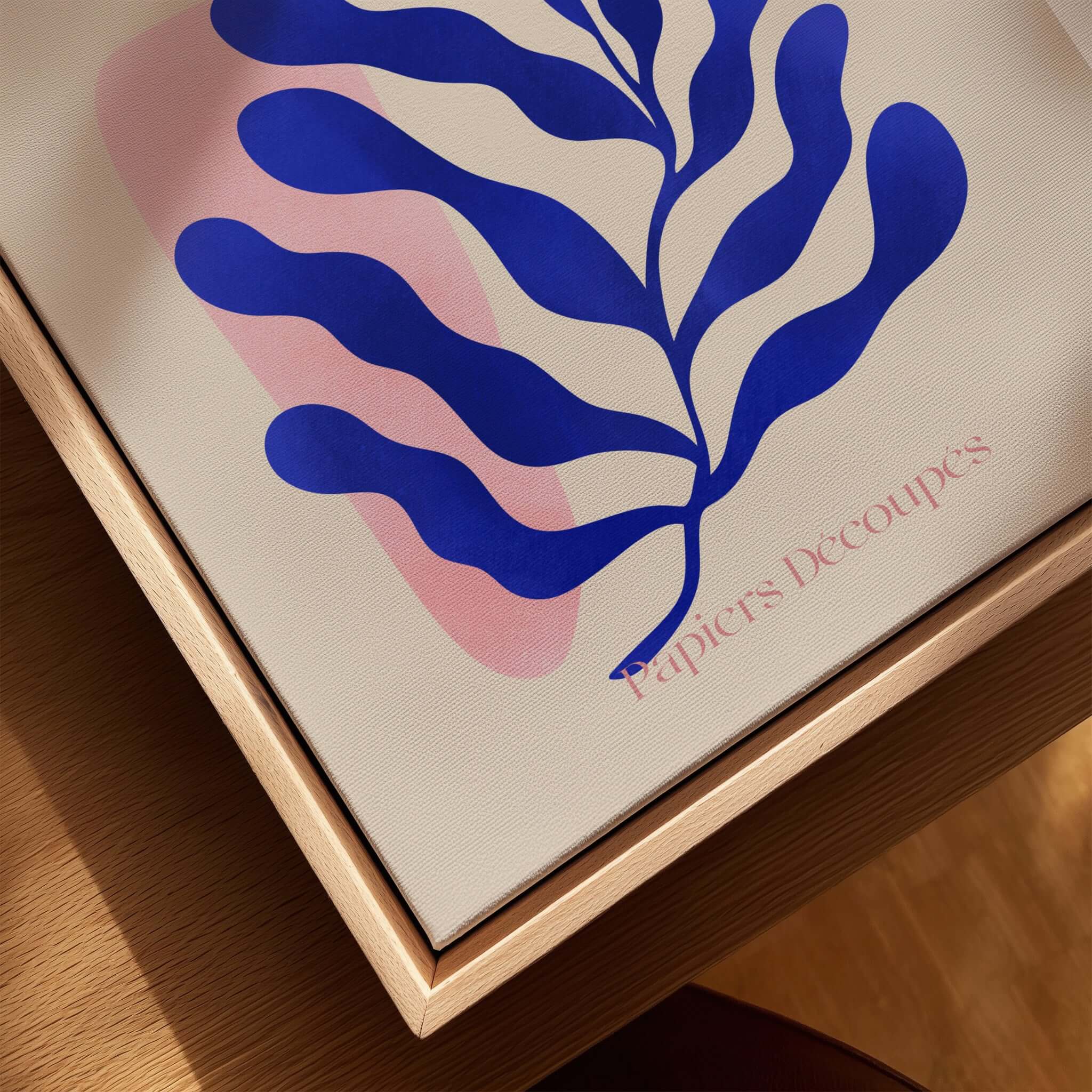 Matisse リーフデザイン 大判絵画　70×70cm Matisse Blue Leaf Abstract Wall Art Print – This Art World