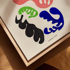 Matisse Art Print Lagoon 1947 Abstract Organic Shapes Wall Art Print featuring vibrant cut-out shapes and colors.