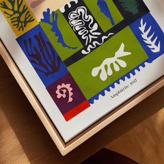 Matisse Amphitrite 1947 Abstract Patchwork Poster Print close-up detail with vibrant botanical shapes.